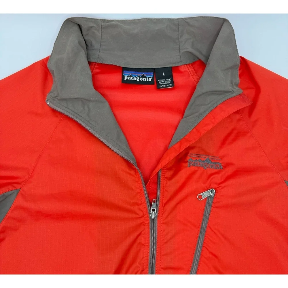 Patagonia Velocity O2 Jacket Men's L Orange Ultralight Packable Windbreaker